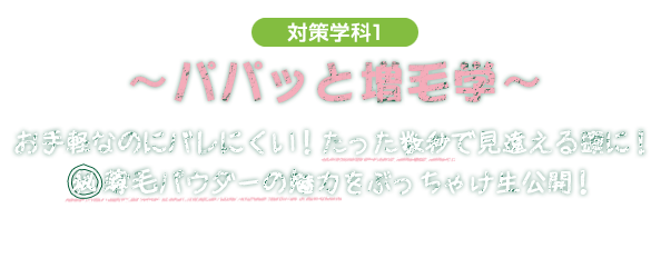 対策学科1 パパッと増毛学